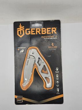 Gerber Paraframe I Pocket  Clip Folding Knife Serrated Titanium Nitride 22-48445